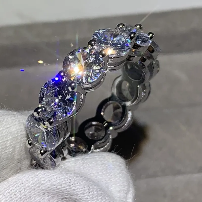 Супер сверкающие Роскошные ювелирные изделия Большой Белый ааааа кубический