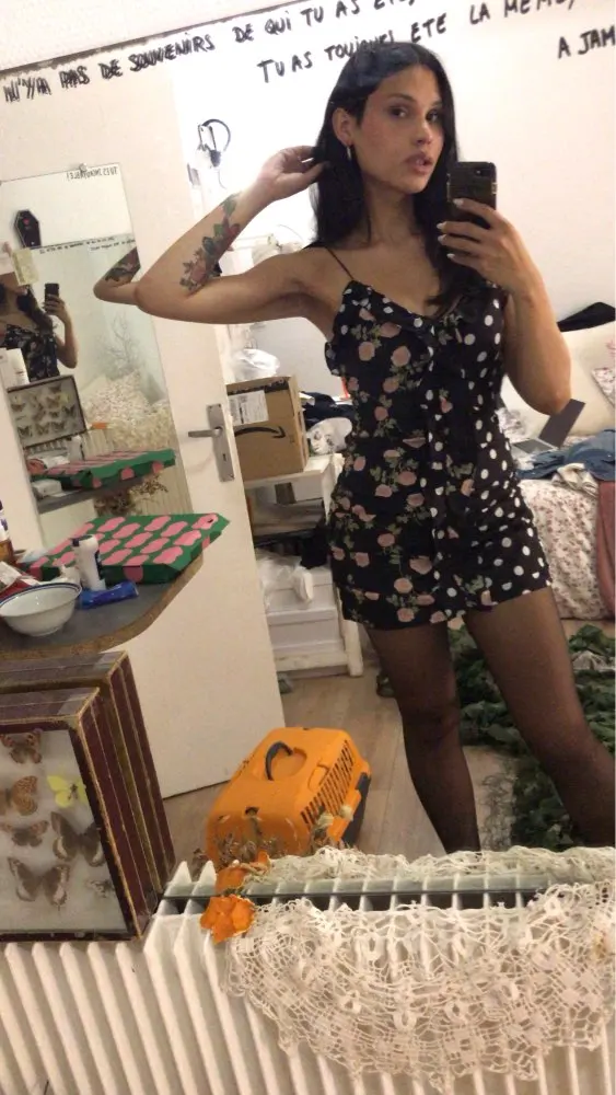 Vintage summer print dress black deep v neck patchwork slim waist backless ruffles high waist strap short beach dress festa