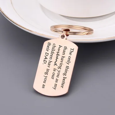 rose gold Новинка, брелок для папы и сына, брелок для отца, персонализированный брелок для ключей, юбилей, Gif, для мужчины, держатель для ключей - Цвет: rose gold