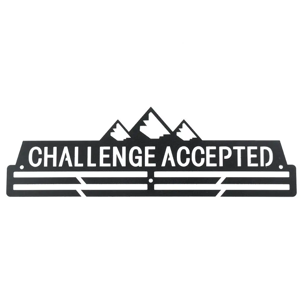 Challenge Accepted Нержавеющая сталь медаль Вешалка медаль держатель дисплей стойка Бег Плавание гимнастика марафоны велосипед Спорт медаль подарок украшение - Цвет: Challenge Accepted