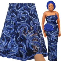 fabricbob multicolor sequins embroidery african lace fabric high quality laser cut flocking nigerian asoebi style materials
