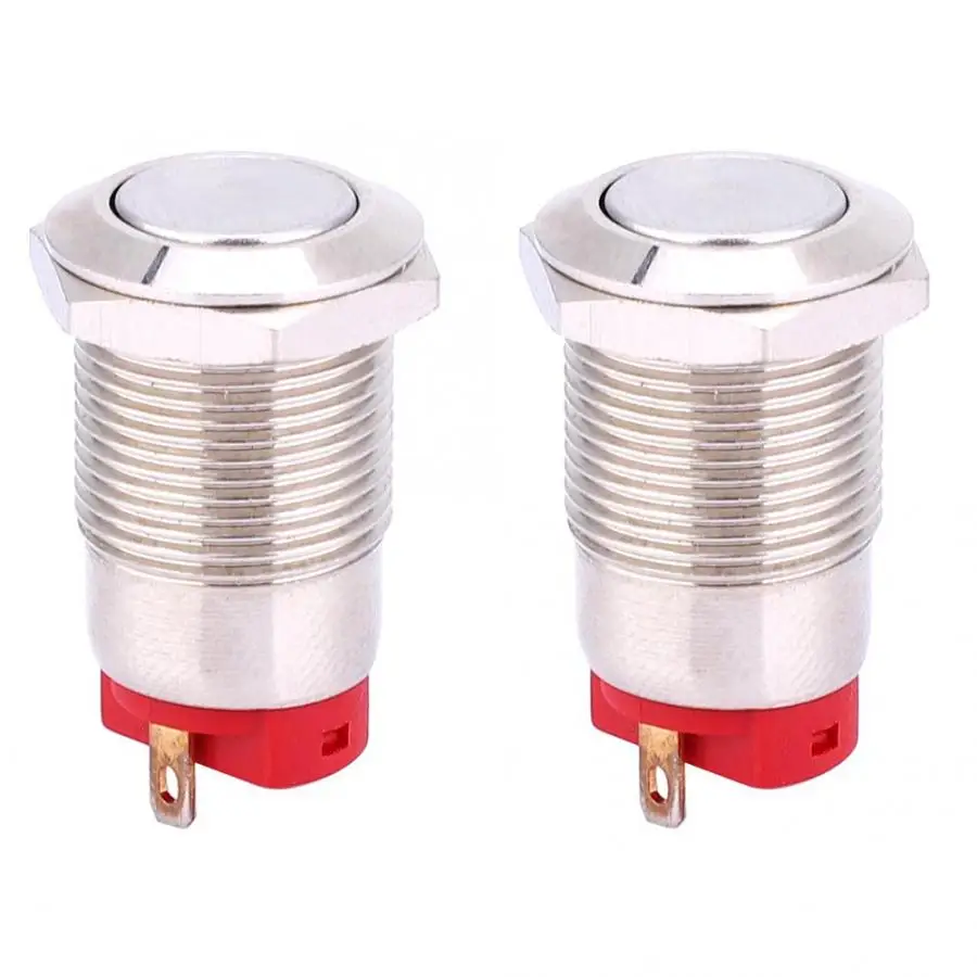 Металлическая кнопка с плоской головкой 2 шт. переключатель высоким уровнем