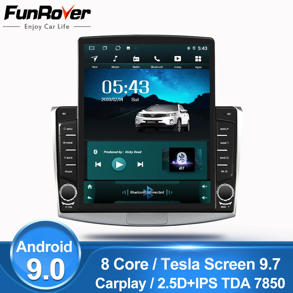 Funrover 9 7 &quotTesla экран Android 0 2G + 32G автомобильный Радио Мультимедиа Видео плеер