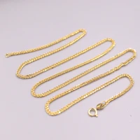 1pcs fine pure au 750 18k yellow gold chain 1 4mm women wheat link necklace 1 8 2 6g