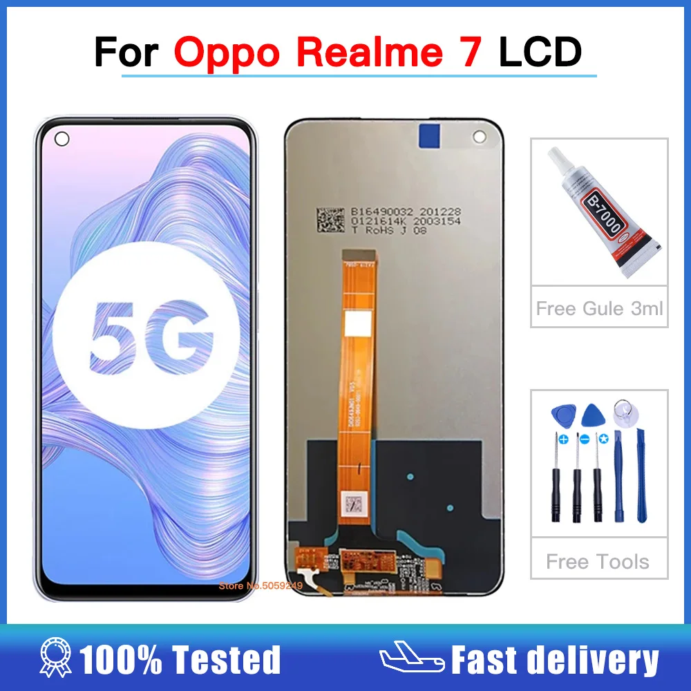 

High quality 6.5 inch For Oppo Realme 7 LCD 5G Global RMX2111 Display with Touch Screen Digitizer Assembly Replacement lcd