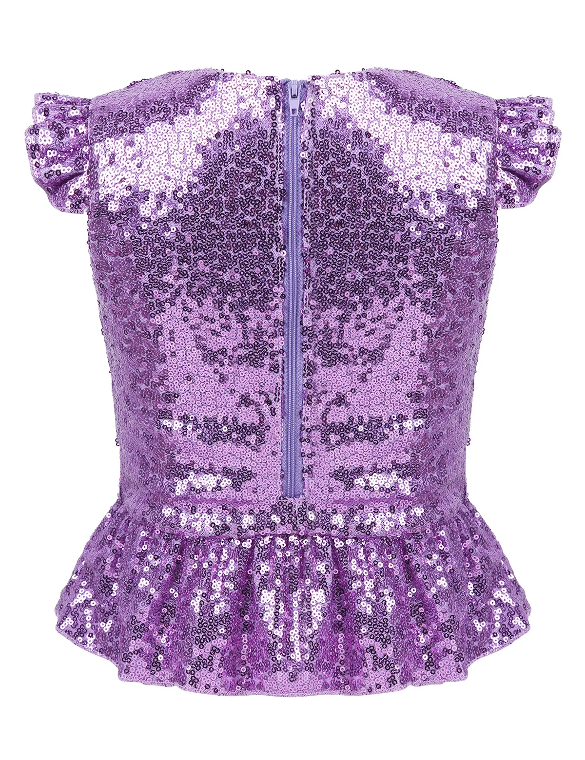 Детский Костюм Русалки для девочек блестящий топ с короткими рукавами баской и