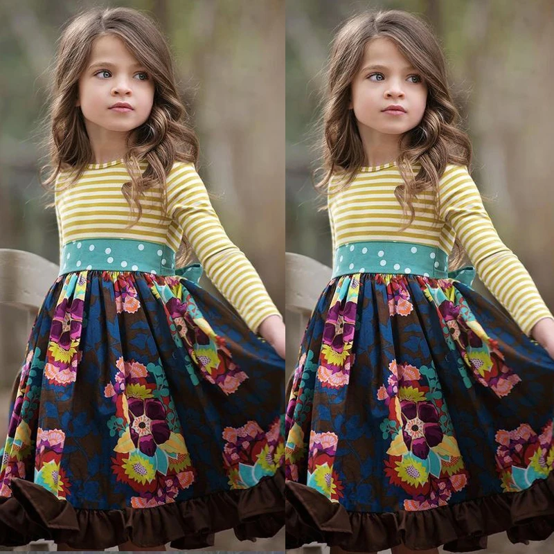 yellow 309502 Коллекция года, модное платье в клетку для девочек новое поступление, осеннее платье принцессы с длинными рукавами для девочек возрастом от 3 до 12 лет, стильная плиссированная одежда в клетку - Цвет: yellow 309502