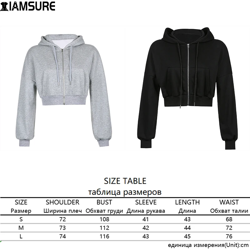 

RED 2 Crop Top Hoodies Women Solid Sweatshirt Tracksuit Long Sleeve Female Crop Top 2020 Fashion Korean Clothing Harajuku