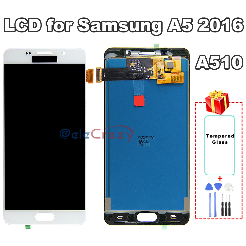 100% протестированный для SAMSUNG Galaxy A5 2016 A510 A510F A510M A510FD ЖК-дисплей с сенсорным экраном
