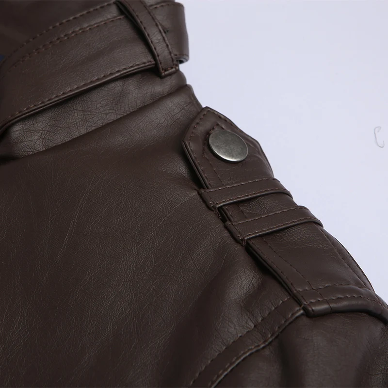 2020 мужская кожаная куртка Slim Fit со стоячим воротником в байкерском стиле Куртки
