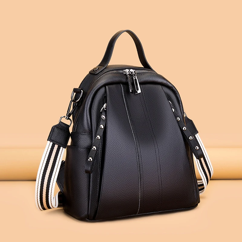 

Женский рюкзак из натуральной кожи, школьные ранцы для девочек-подростков, Повседневная дорожная сумка, многофункциональная сумка на плечо