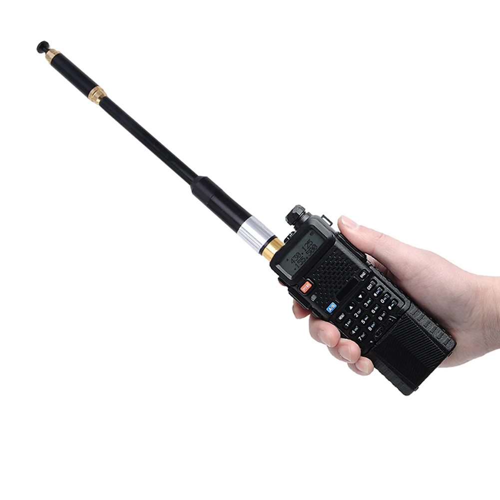 Двухдиапазонный длинный металлический стержень 50 Вт Высокая портативная SMA Female