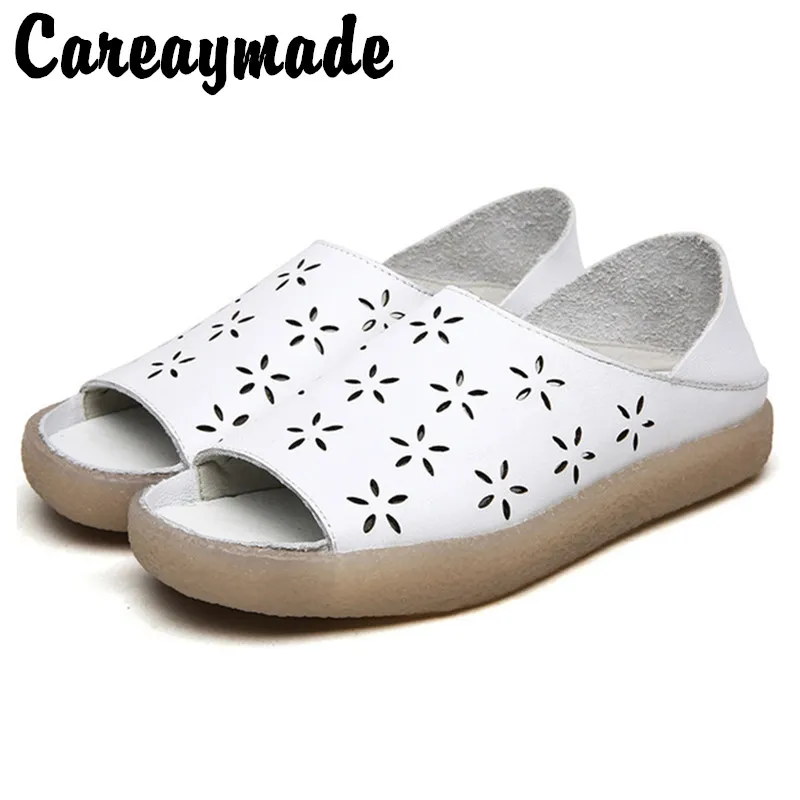 Летние новые женские туфли Careaymade из натуральной кожи сандалии с открытым носком
