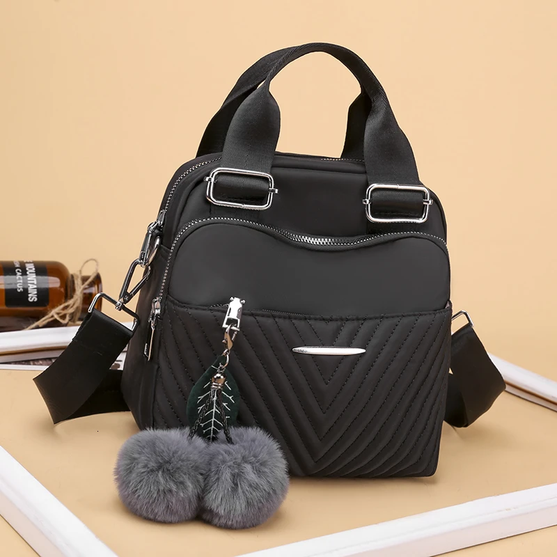 Women Backpack Female Hairball New Shoulder Bag Multi-purpose Casual Fashion Ladies Small Backpack Travel Bag For Girls Backpack