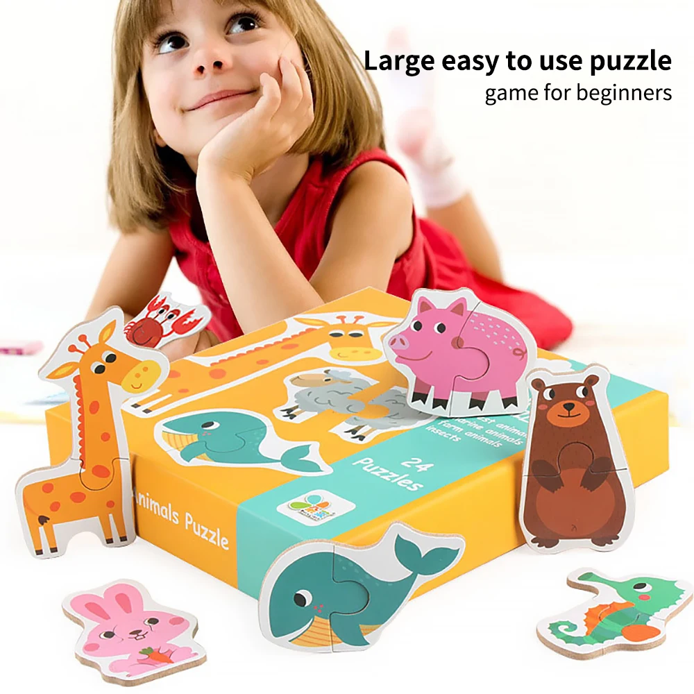 

IKAUOIE Kid'S Large Paired Kid Puzzle Wooden Montessori Early Colorful Geometry Shape Cognition Educational Enlightenment Toy