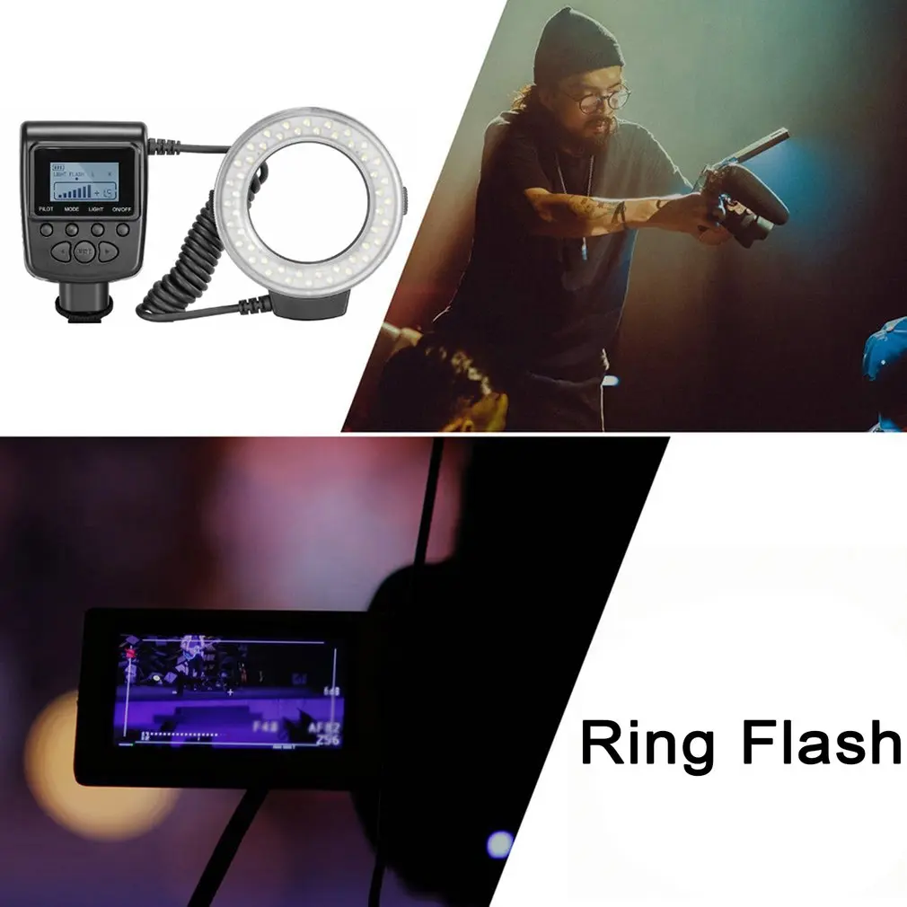 

RF-550D Photography Ring Flash With LCD Display Power Control Adapter Ring Flash Diffuser For Close-up Photography