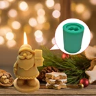 Форма в виде Санта-Клауса для свечей, Рождественская силиконовая форма для украшения торта, рождественское мыло, форма для смолы, DIY строительные инструменты