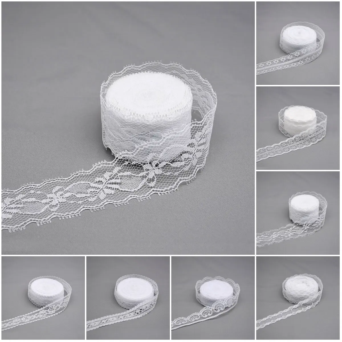 

10Yard White Lace Ribbon Tape 25mm White Lace Trim Fabric DIY Embroidered Craft Clothing Gift Wrapping Wedding Sewing Decoration