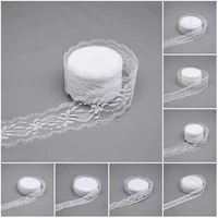 10yard white lace ribbon tape 25mm white lace trim fabric diy embroidered craft clothing gift wrapping wedding sewing decoration
