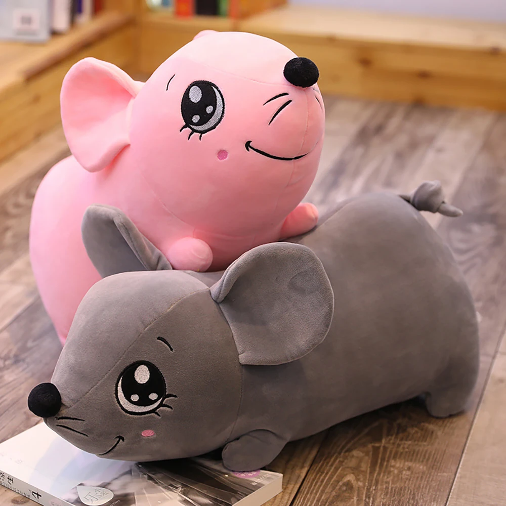 

New Lovely Pink Grey Mouse Plush Toys Doll Cute Soft Stuffed Mouse Pillow Children Gift Home Sofa Decoration Kids Toys Kawaii