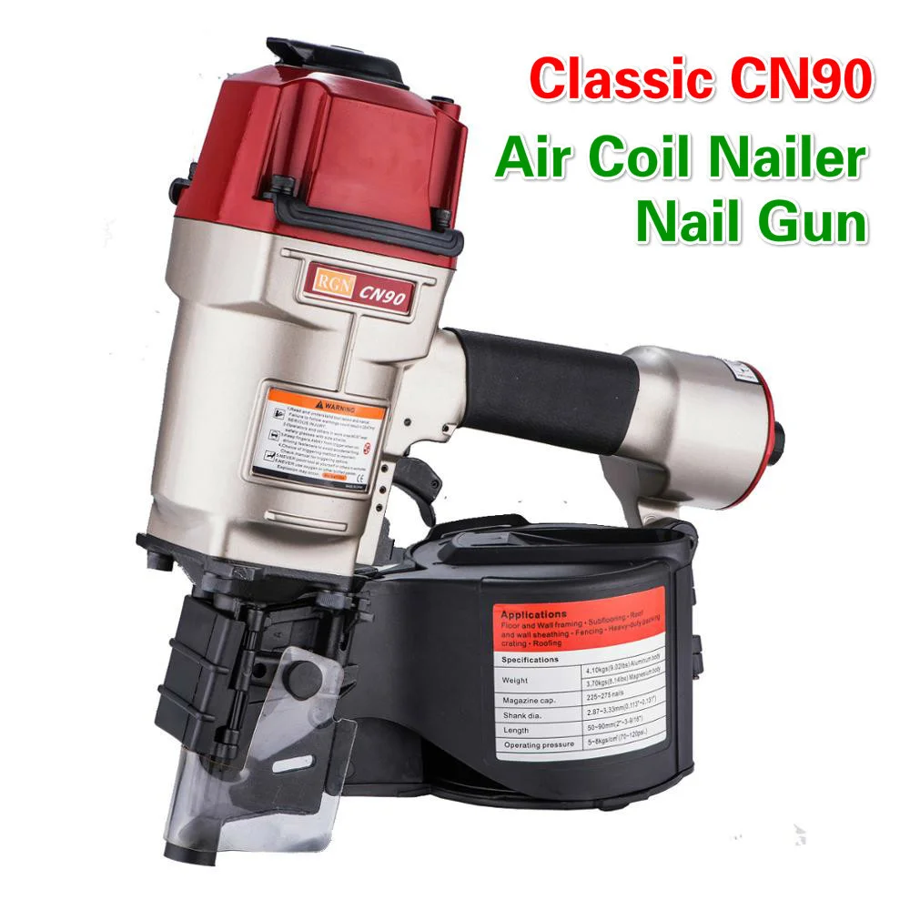 CN90 Pneumatic Nail Rolling Gun Nail Shooting Gun Woodworking Tray Wooden Box Pallet Wooden Frame Air Coil Nailer Nail Gun