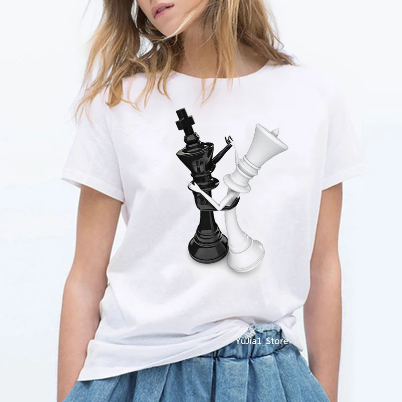 Novelty design Dancing Chess Print funny t shirts women streetwear chess lover friends birthday gift Personalized punk tshirt