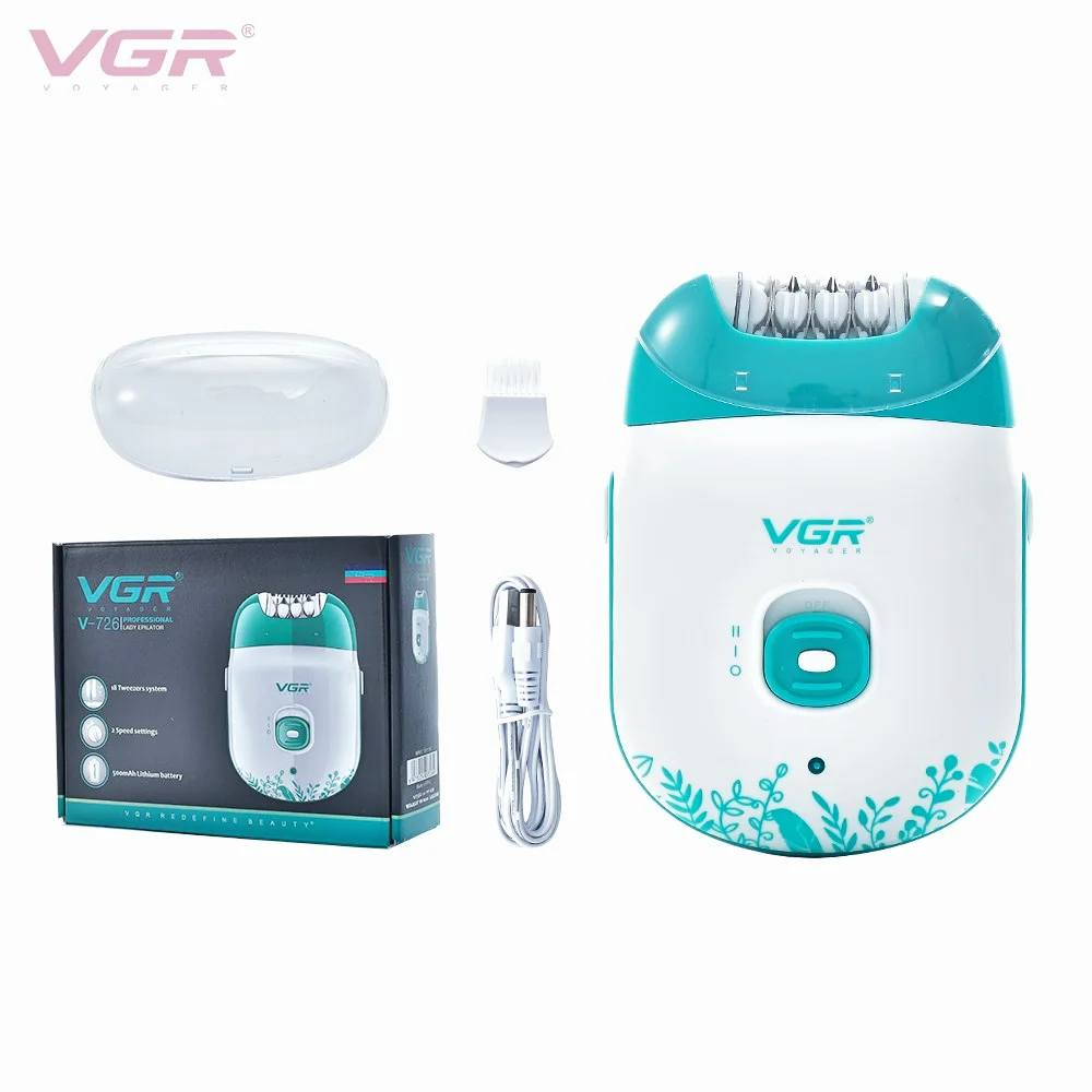 Enlarge VGR Epilator Electric Shaving Machine Professional Hair Remover Mini Plucker Lady Shaver For Women For Home USB Charging V-726