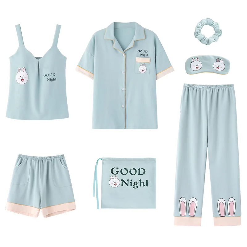 Пижамные комплекты JRMISSLI пижамы 7 шт./компл. ночная рубашка хлопковая одежда для