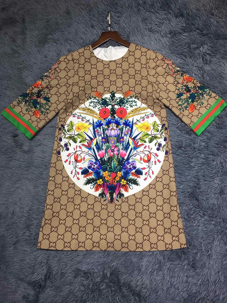 2020 весеннее и осеннее платье новое подиумное шоу было тонким Ретро буквенным