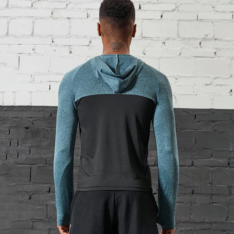 Быстросохнущая мужская куртка для бега спортивная фитнеса одежда спортзала с