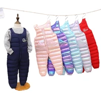 1 2 3 4 5 years winter warm girls bib pants colorful bright face openable sleeveless jumpsuit for toddlers and children