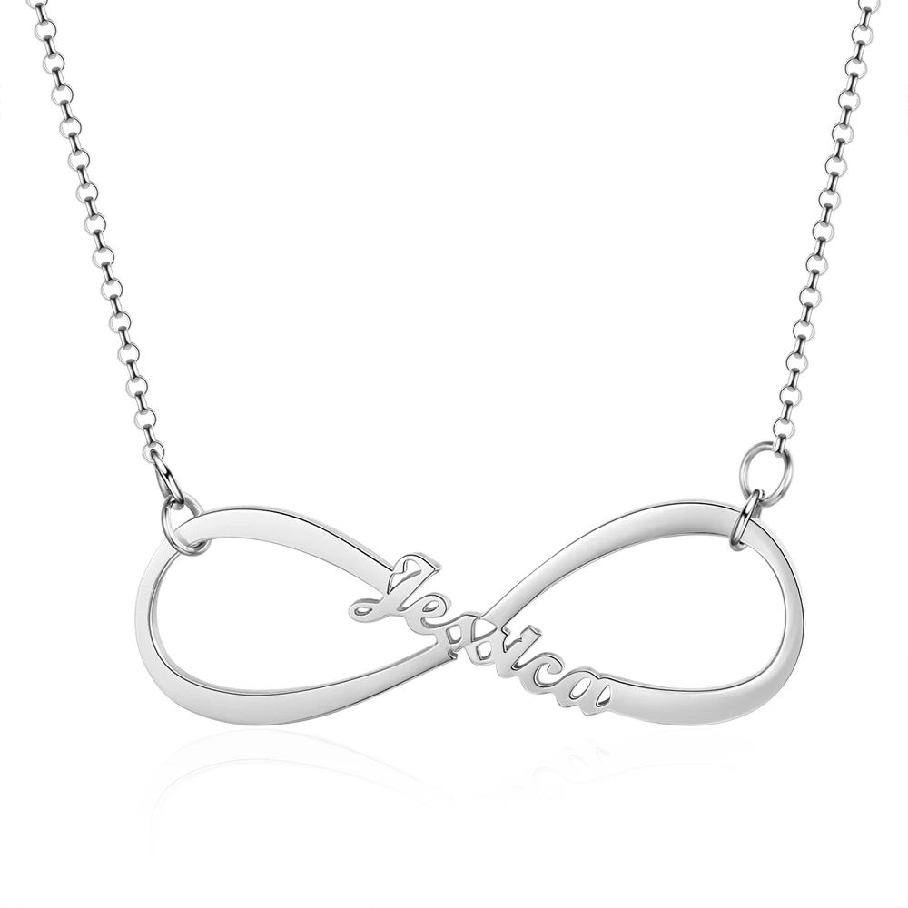 Бесконечность Имя ожерелье персонализированные на заказ с любым именем пластины