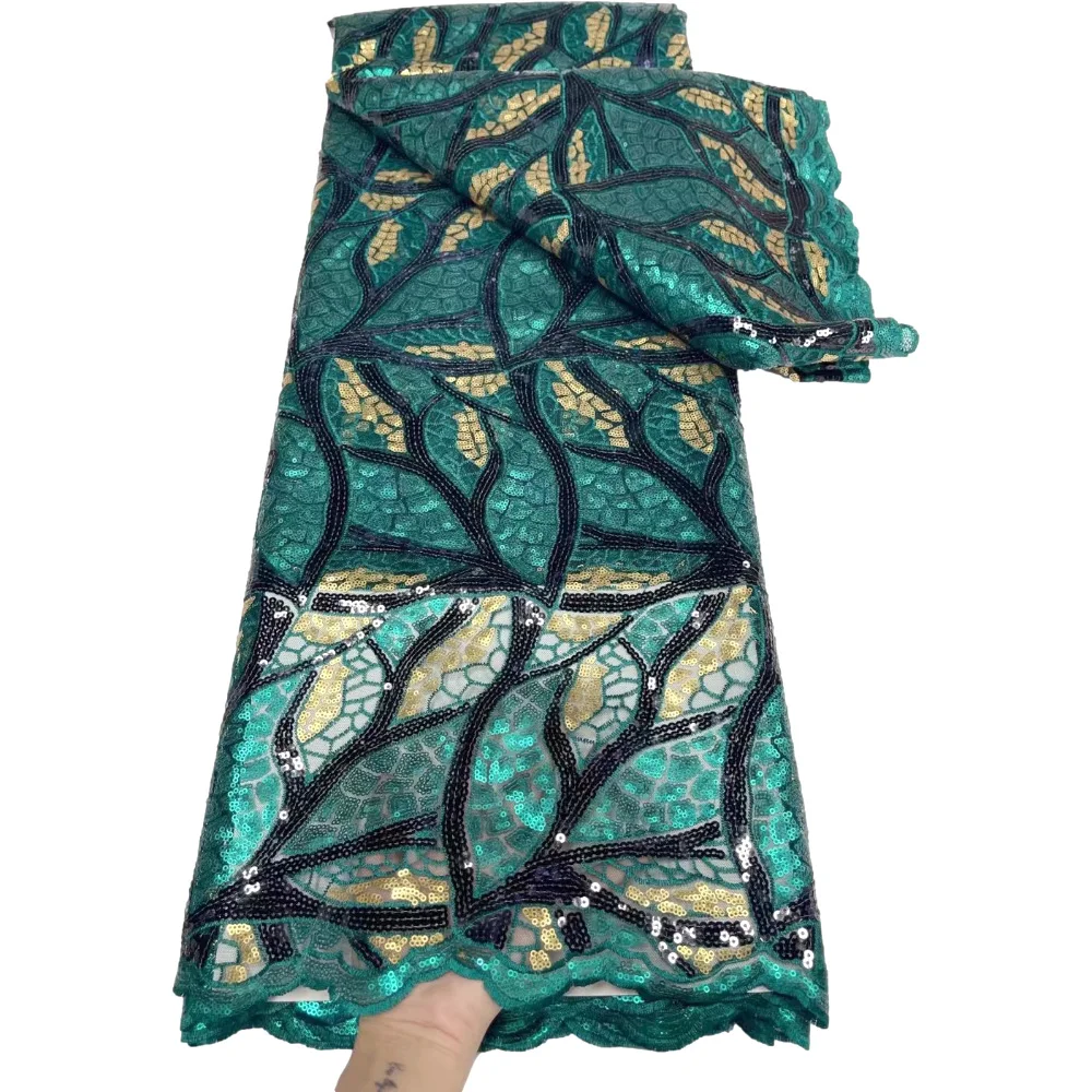 Новинка 2022 Африканское Сетчатое кружево с блестками французское Тюлевое синяя