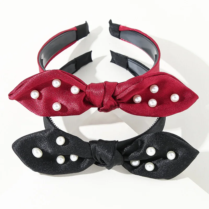

Free shipping fashion women satin with beads headwear girl's ear headbands lady's hair accessories