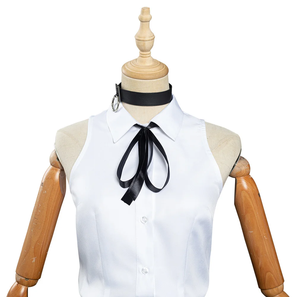 

Anime Chainsaw Man Cosplay Reze Costume Women Sexy Sleeveless Shirt Shorts Set Halloween Party Girls Uniform Work Wear