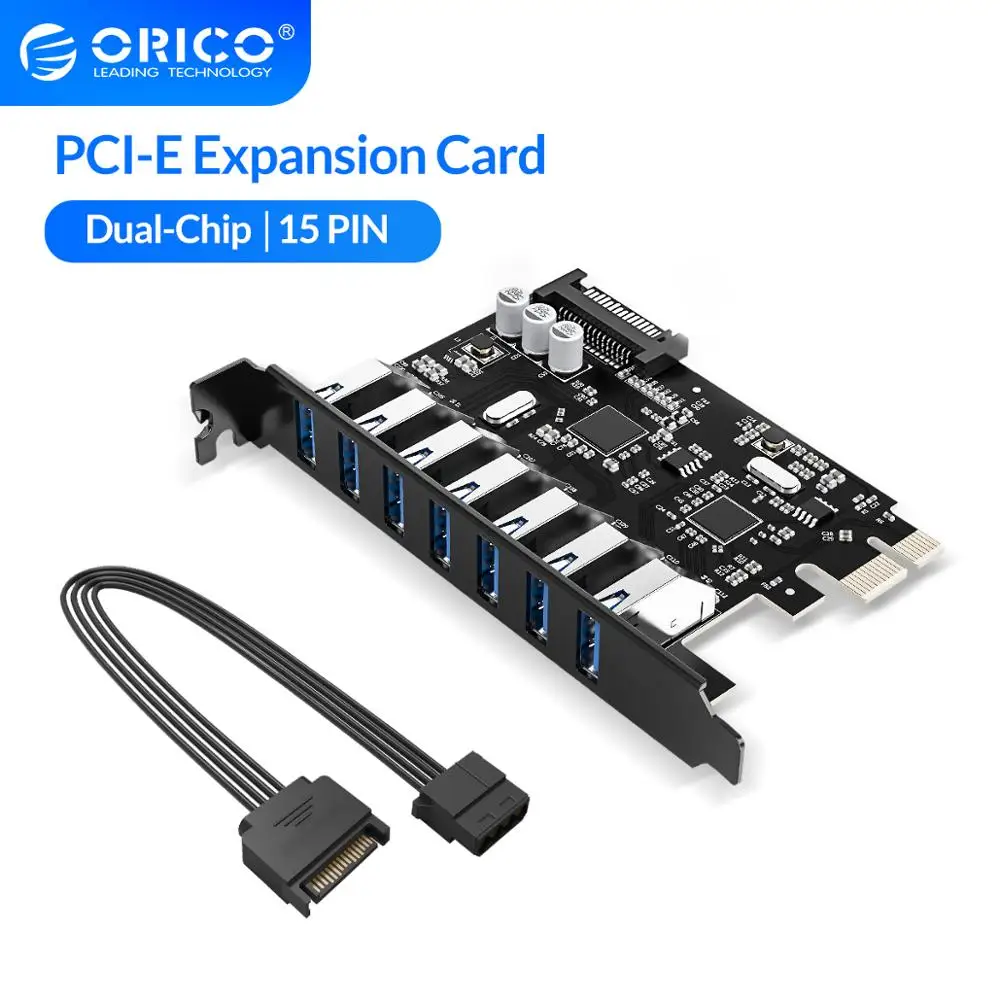 Экспресс карта ORICO USB 3 0 SuperSpeed с 7 портами PCI E и 15 контактным разъемом SATA|Платы