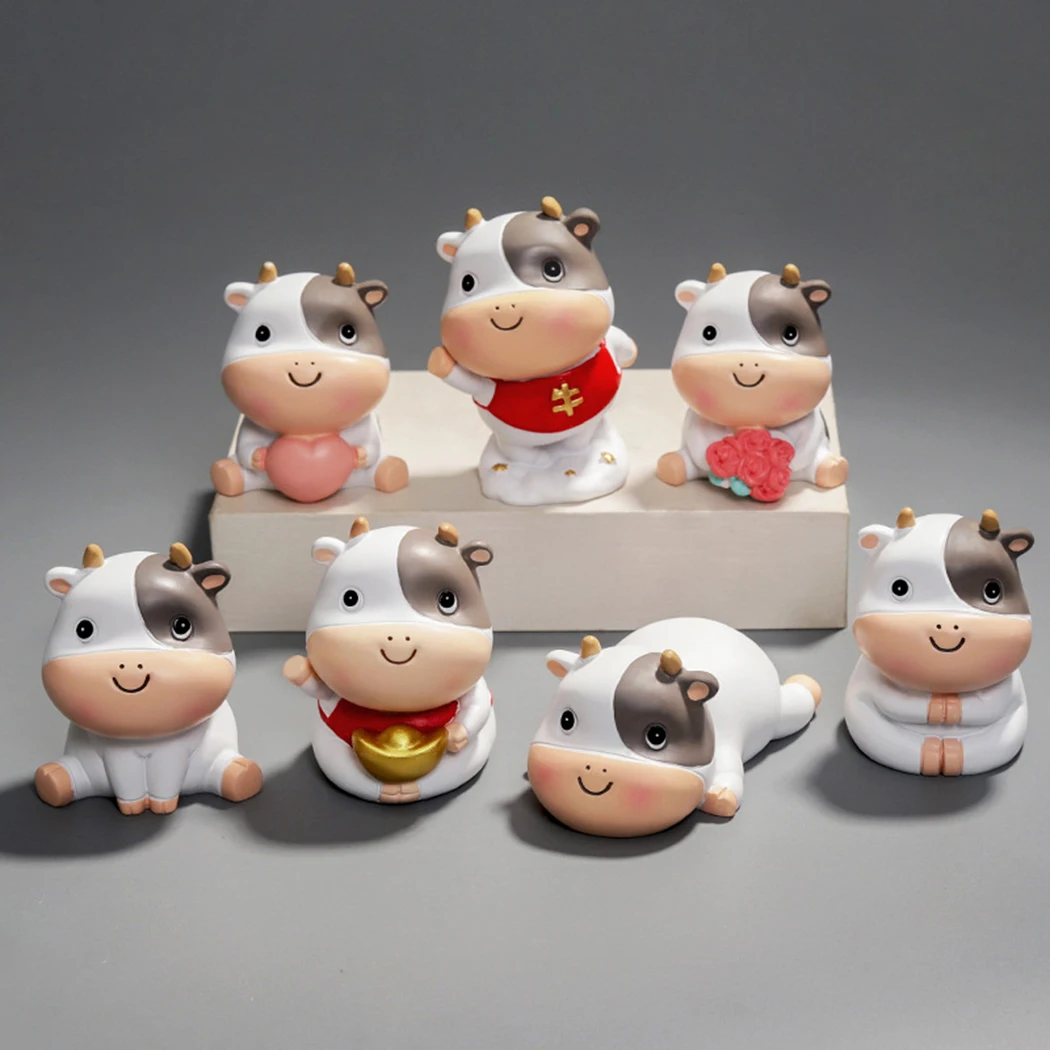 

Accessories Cow Ornament Car Safe Cute Decoration Desktop Gift Home Lucky