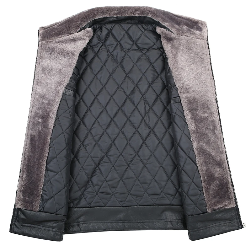 plus size 8XL 7XL 6XL Men Sheep skin Jacket Fleece Motorcycle Bomber Black Leather Coats Male Outerwear Winter Keep warm | Мужская