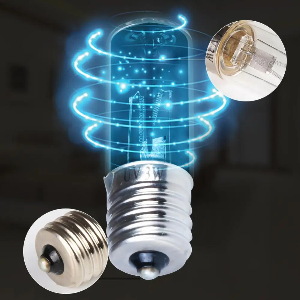 3 Вт УФ-лампа кварцевый E17 дезинфекция UVC CFL Озон светодиодный светильник