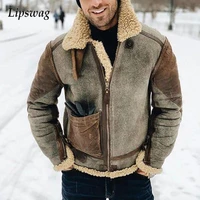 retro winter warm woolen coats for men 2021 fashion turn down collar zip up jackets casual long sleeve overcoats mens streetwear