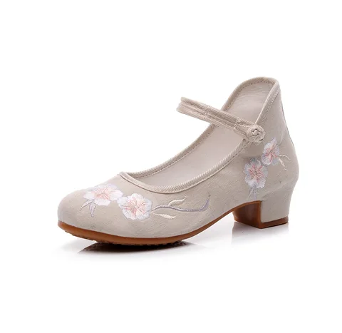 Женская обувь для косплея, Винтажная обувь с цветочной вышивкой, Женская китайская Повседневная тканевая танцевальная обувь в стиле старого Пекина ханьфу