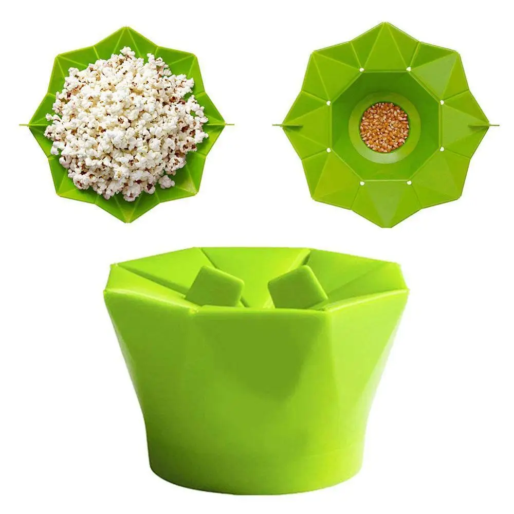Креативный попкорн Поппер Kom Diy Siliconen Magnetron Keuken Maker Popcorn Vouw Emmer инструмент Groen Rood K6G1 |