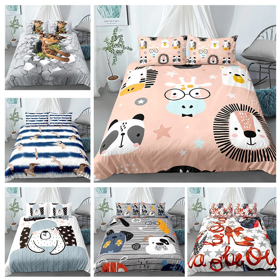 

Хит продаж, комплект постельного белья с мультяшными животными, пододеяльник, богемные покрывала для взрослых и детей, постельное белье
