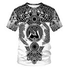 Футболка мужская с 3D-принтом символа викинга-Одина, модная рубашка в стиле Харадзюку с короткими рукавами, Повседневная рубашка в стиле унисекс, топы на лето