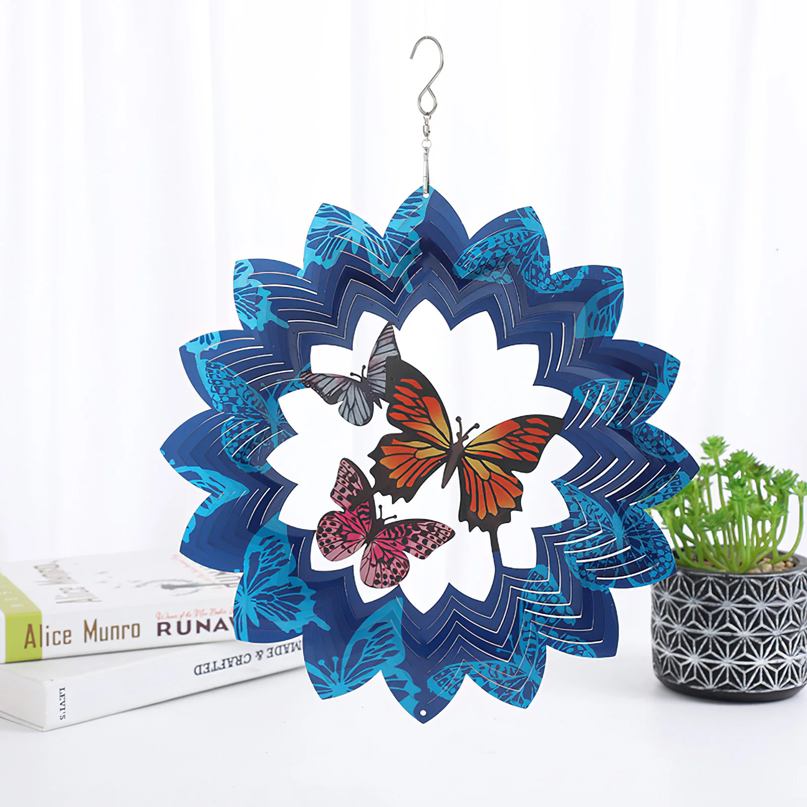 

Butterfly Wind Chimes Butterfly Hanging Spinner Laser Cut Metal Art Garden Wind Spinner 360 Degrees Rotating Wind Chimes