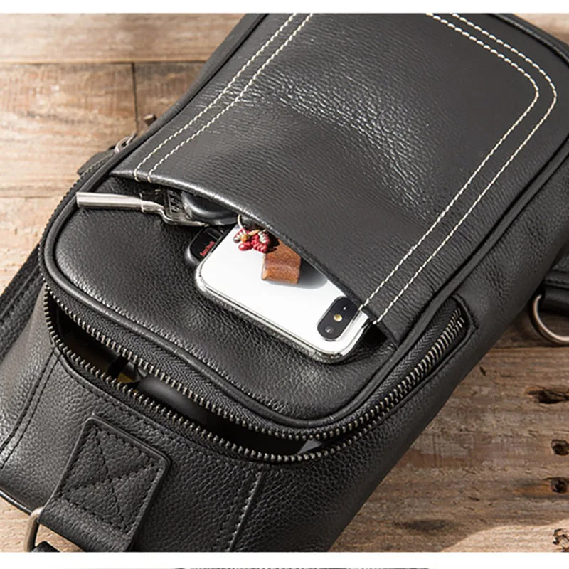 AETOO нагрудная сумка кожаная мужская Большая вместительная Повседневная