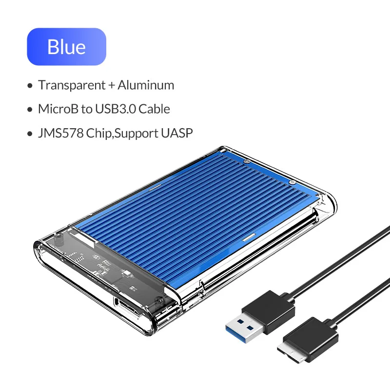 ORICO корпус для жесткого диска SATA на USB 3,0 чехол для жесткого диска бесплатно для 7/9, 5 мм 2,5 дюйма Sata SSD до 4 ТБ коробка для жесткого диска Внешний чехол для жесткого диска