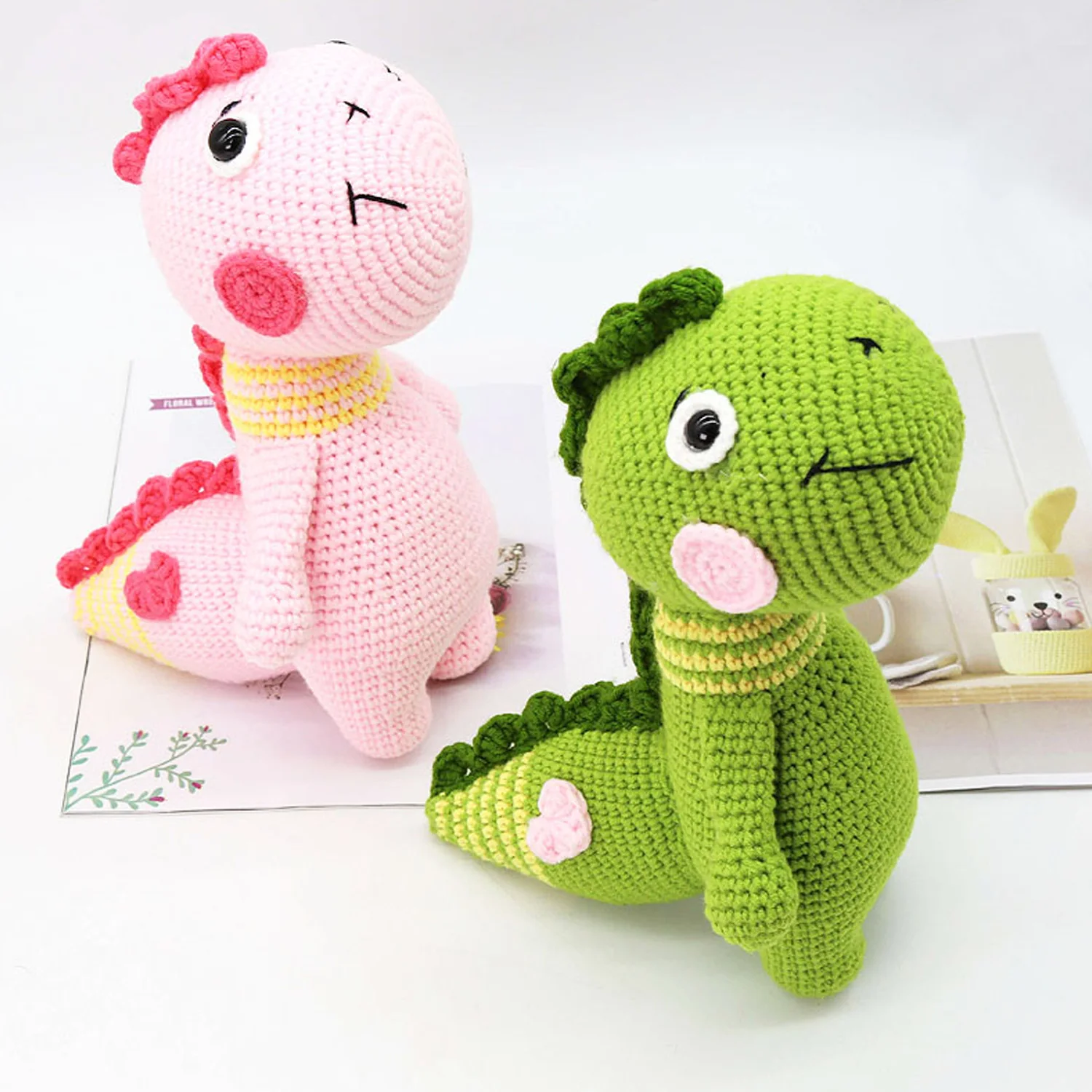 9 Roll Assorted Colors Acrylic Yarn with 4pcs Double Point Knitting Needles for DIY Scarf Hat Gloves Christmas Doll Toys Crafts | Дом и сад