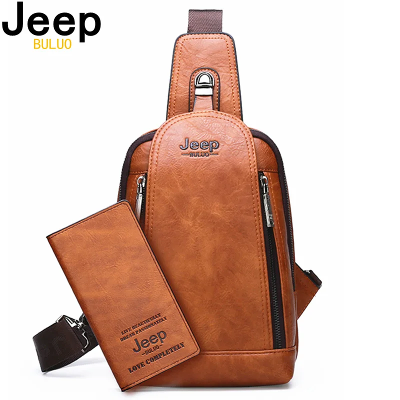 Мужская походная сумка JEEP BULUO оранжевая однотонная Сумка На плечевом ремне