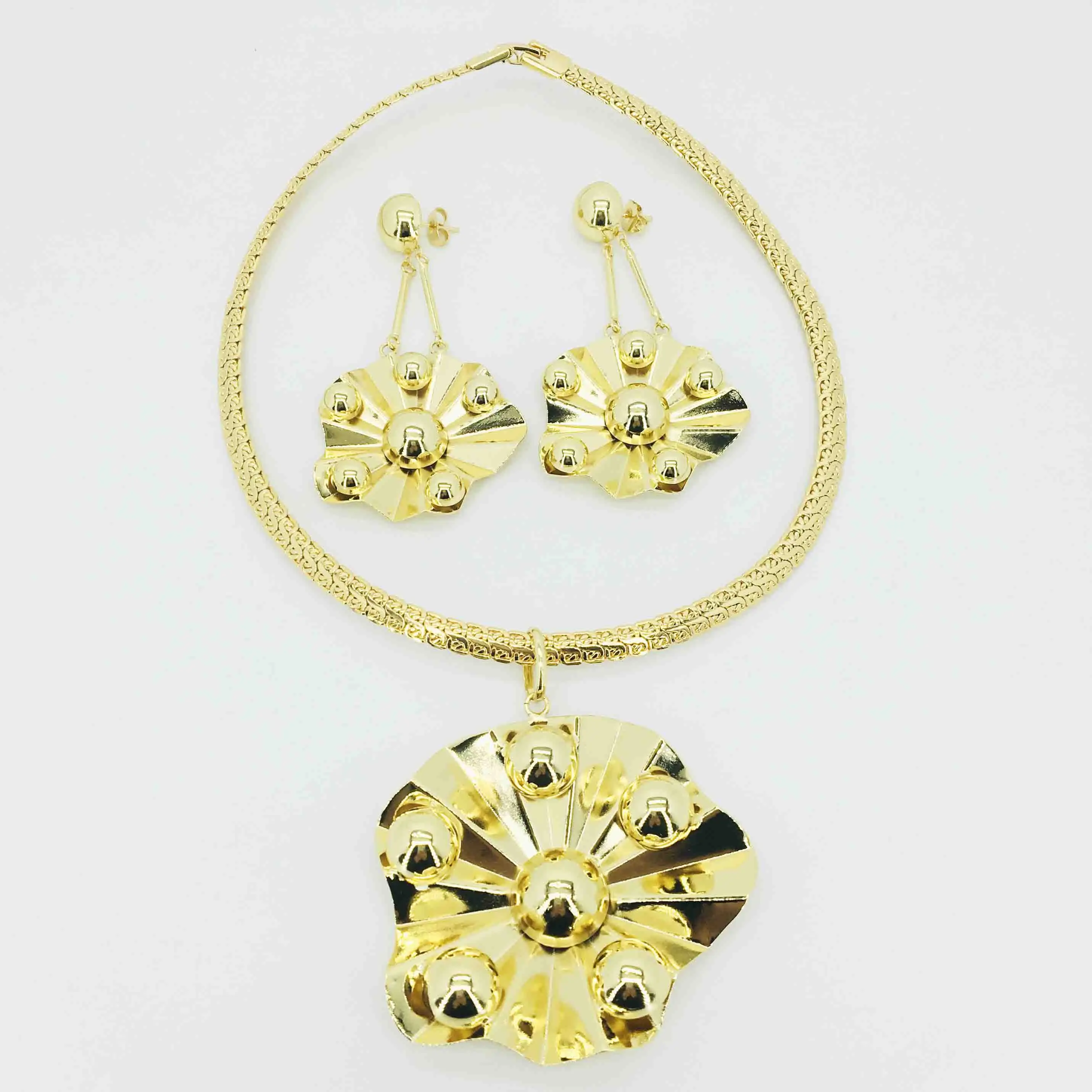 Модные женские ювелирные наборы из Дубая золотого цвета с африканскими бусинами